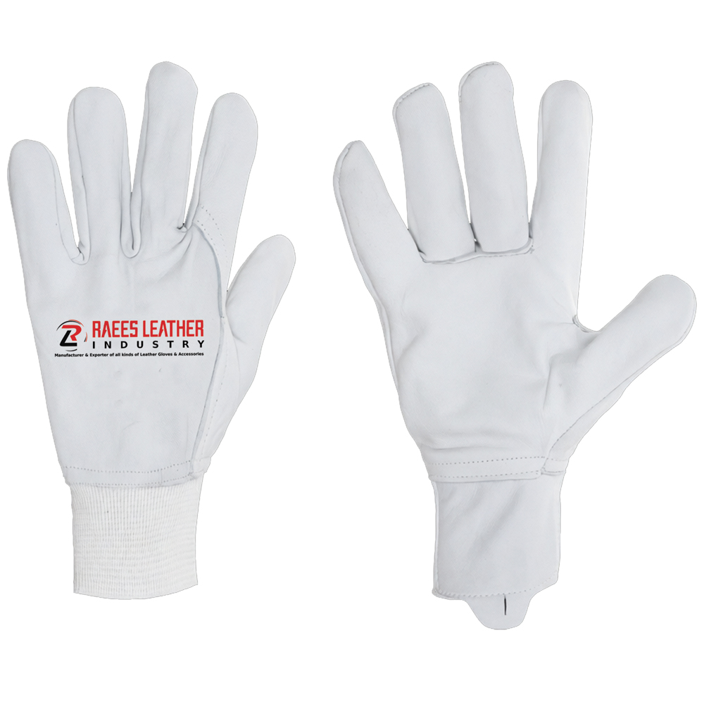 RLI-1202 Premium White Full Grain Goatskin Gloves, White