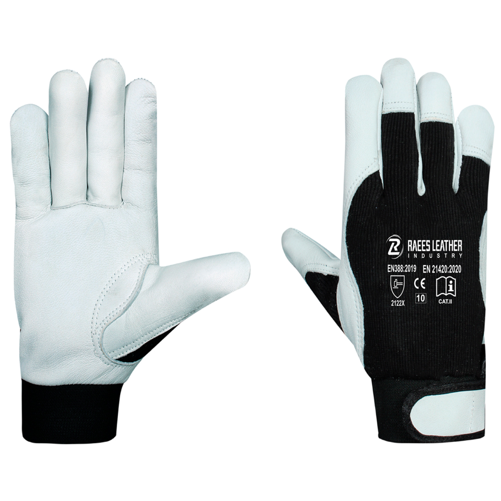 RLI-1510 Super Leather and fabric gloves with cotton knit, reinforced